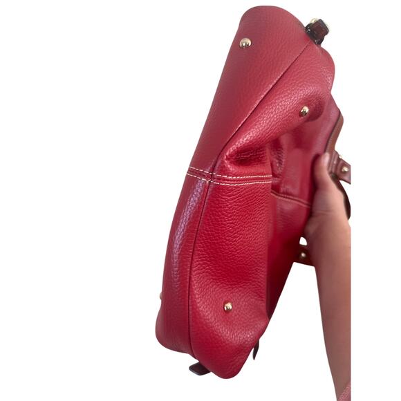 Dooney & Bourke Pebble Leather Small Sara Bag Red - Picture 5 of 6
